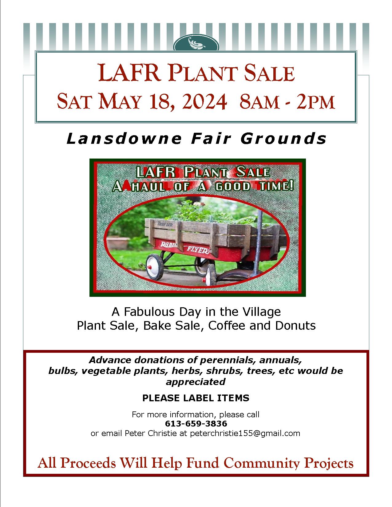 Annual LAFR Plant Sale – Sat May 18, 2024